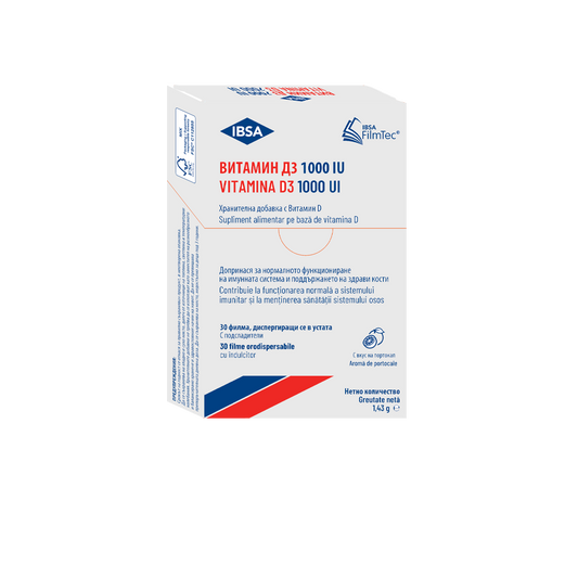 VITAMINA D3 IBSA 1000 UI cutie cu 30 filme ODF