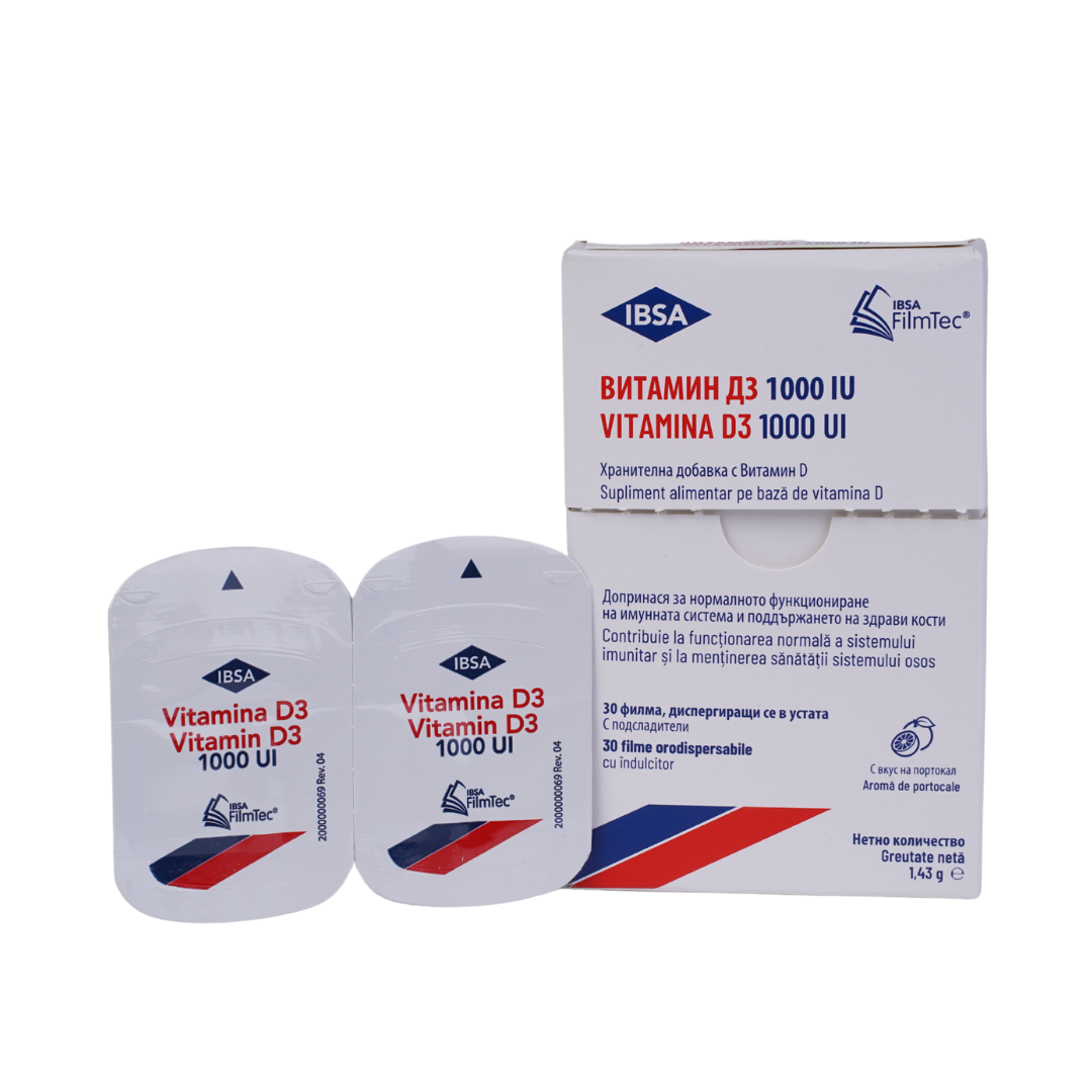 VITAMINA D3 IBSA 1000 UI cutie cu 30 filme ODF