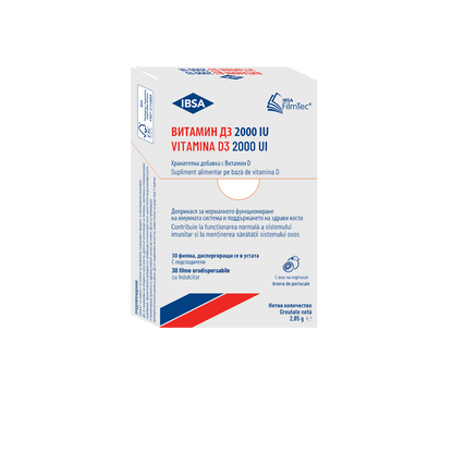 VITAMINA D3 IBSA 2000 UI cutie cu 30 filme ODF