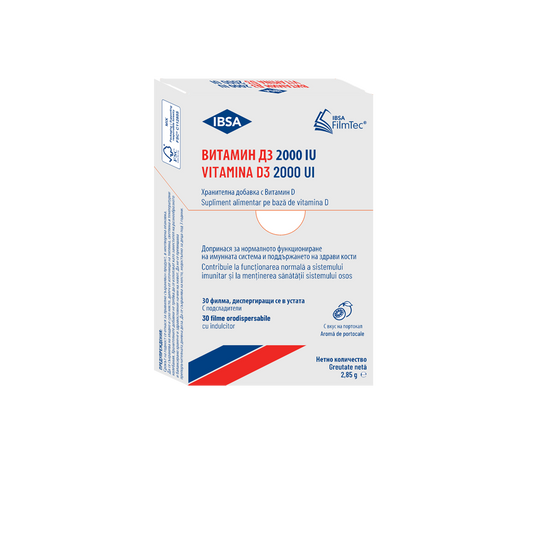 VITAMINA D3 IBSA 2000 UI cutie cu 30 filme ODF